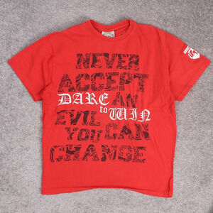 VTG Y2K Blac Label Grunge Dare to Win XL Red Short Sleeve T-Shirt